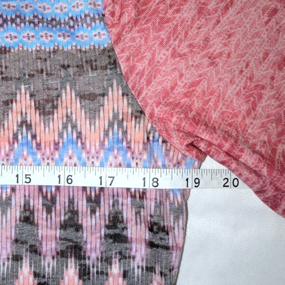 PrAna | Lottie Organic Cotton Boho Aztec Chevron Pink Long Sleeve T-Shirt | XL - Picture 10 of 11